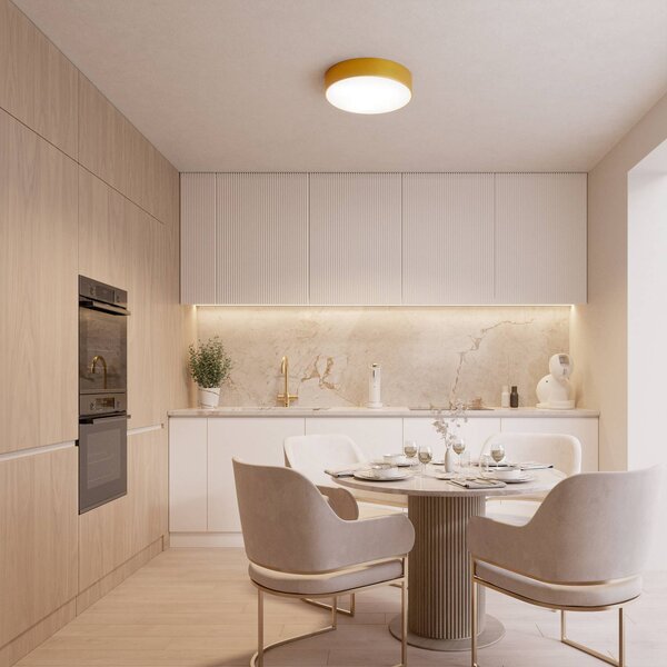 Plafoniera con sensore di movimento Cleo 500 TEMAR LIGHTING, Ottone / Oro, Corridoio, Metallo, Moderno, Plafoniera