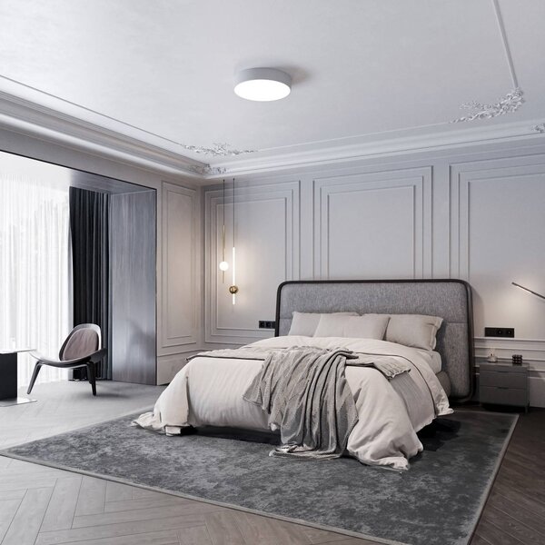 Plafoniera con sensore di movimento Cleo 500 TEMAR LIGHTING, Alluminio / Grigio / Zincato, Corridoio, Metallo, Moderno, Plafoniera