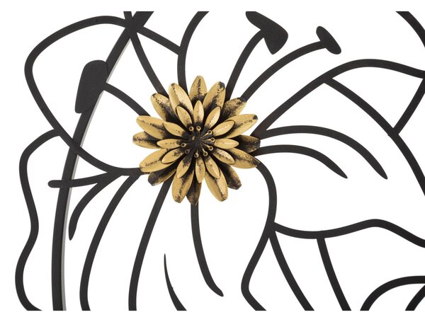 Pannello decorativo 3D da parete raffigurante dei fiori SIMPLY FLOTIS 63x2xh 69 cm peso 1,200 kg Multicolor metallo oro