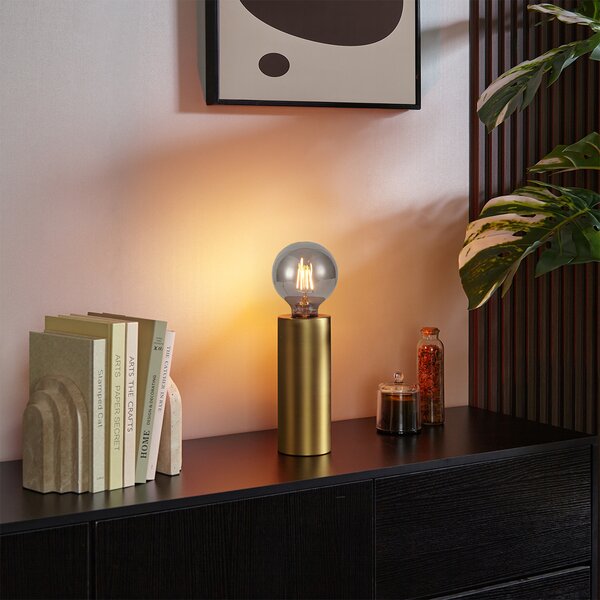 Lampada da tavolo moderna ottone 24 cm - Cylinder