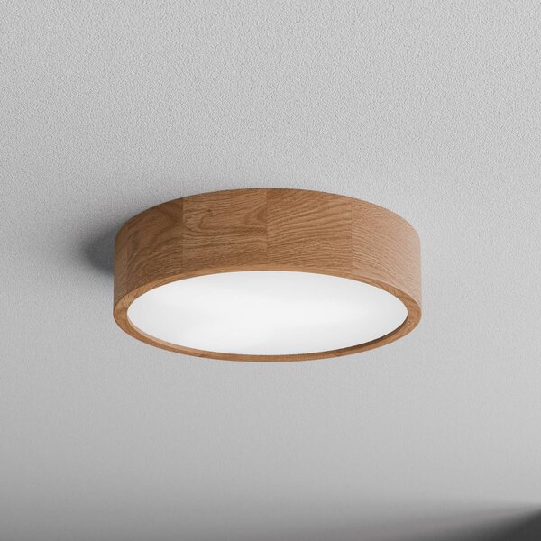 Plafoniera Cleo DR375, IP20, sensore, Ø 38 cm, legno di quercia DR375 TEMAR LIGHTING, Legno chiaro, Soggiorno / Sala da pranzo, Legno, Plafoniera