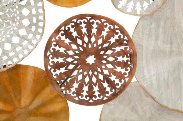 Pannello decorativo 3D da parete composto da figure circolari, TRIBY, Dimensioni 125x5,5x h 68,5 cm peso 2,200 kg multicolor