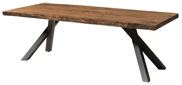 MASSIVMOEBEL24 | Tavolo da pranzo in legno di sheesham 260x100x76 verniciato naturale / gambe ad A antracite matt FREEFORM 5