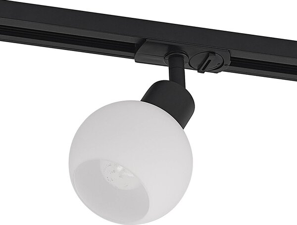 Lindby Linaro faretto a binario, E14, nero, Ø 10 cm, monofase