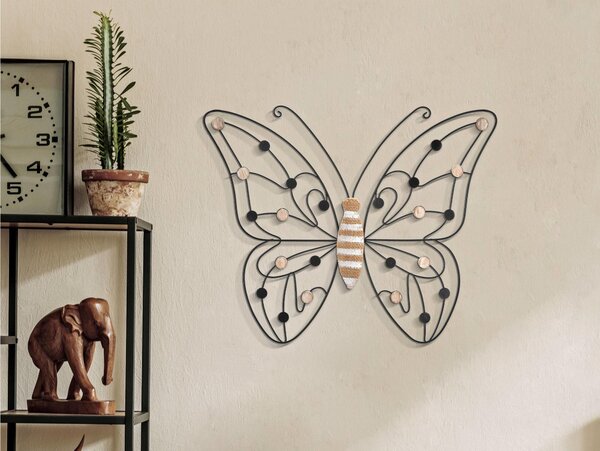Pannello decorativo 3D con una farfalla, WALL PANEL BUTTERFLY , 50x2x45 cm peso 1,500 kg colori nero