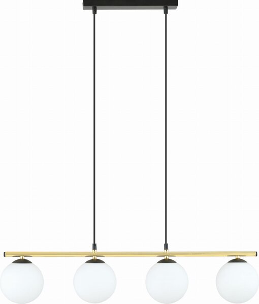 Lampadario Emibig 4xE14 10W ALLORA con 4 paralumi bianchi 1254/4