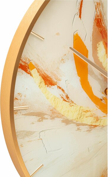 Orologio rotondo da parete con elegante cornice dorata Dimensioni � 60x 5 cm linee tonalit� vivaci e accese