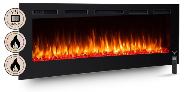 Camino elettrico BALDERIA Fiamma 68 - Camino da incasso - Nero