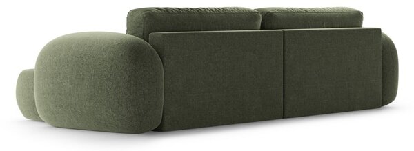 Divano angolare verde allungabile/con contenitore con rivestimento in ciniglia Tonale – Cosmopolitan Design