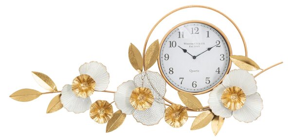 Orologio da parete in Metallo GLAM Dimensioni 92,5X8X45,5 cm CON numeri di grandi dimensioni realizzati in metallo quadrante ORO pastello colore Nero Oro Metallizzato
