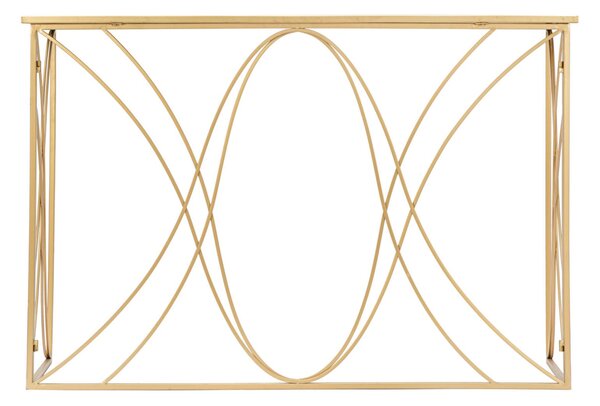 Consolle Tavolo in metallo dorato e Vetro Specchio EXY , Dimensioni 120x40x80 cm, - Peso 12 kg Vetro temperato a specchio