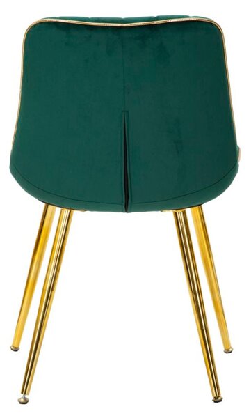 Set di 2 sedie in tessuto verde imbottito con rifiniture dorate PARIS Dimensioni 51x59x h 79 cm - peso 5 kg gambe Metallo dorato