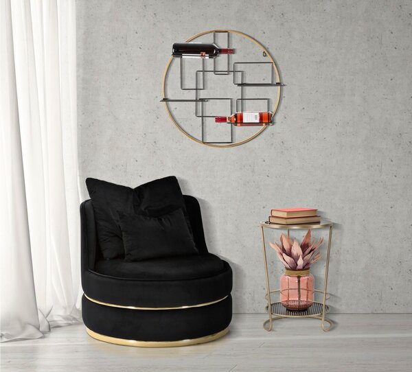 Poltrona in tessuto imbottito color NERO PARIS Dimensioni � 84X72 cm - peso 25 kg completa di 2 cuscini