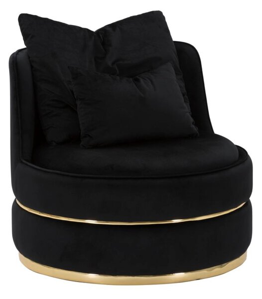 Poltrona in tessuto imbottito color NERO PARIS Dimensioni � 84X72 cm - peso 25 kg completa di 2 cuscini