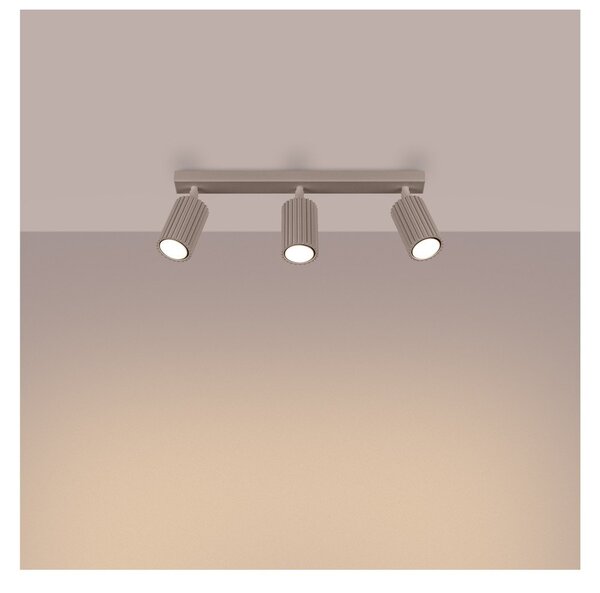 Faretto grigio tortora in metallo 6,5x45 cm Gleam – Sollux