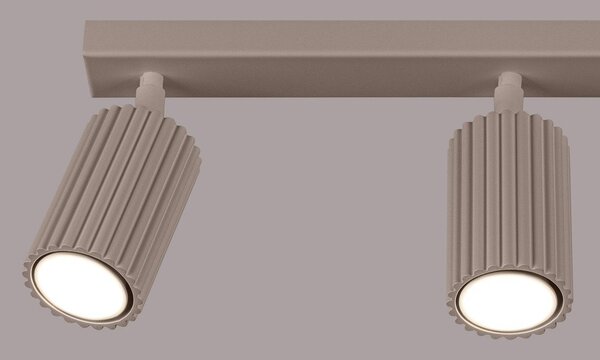 Faretto grigio tortora in metallo 6,5x45 cm Gleam – Sollux