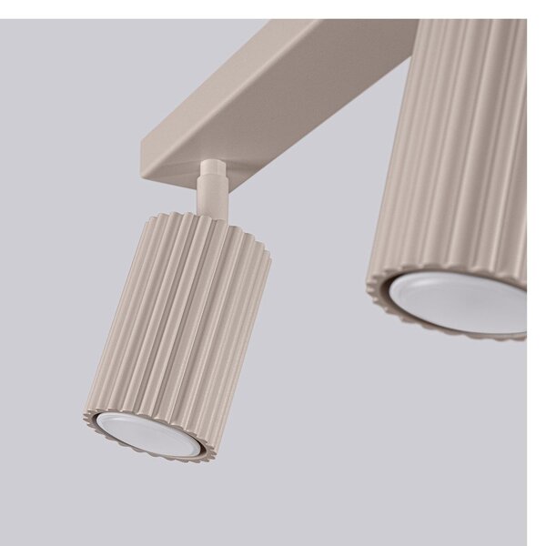 Faretto grigio tortora in metallo 6,5x45 cm Gleam – Sollux