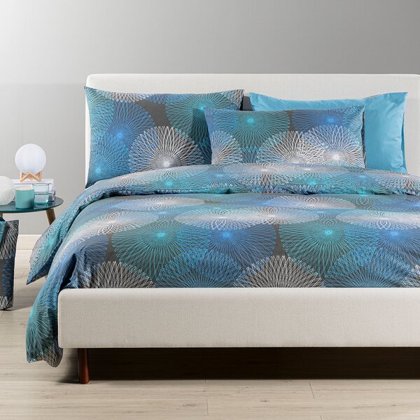 Completo Copripiumino SINGOLO Selene BLUETTE Cotone Caleffi