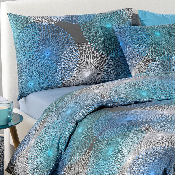 Completo Copripiumino SINGOLO Selene BLUETTE Cotone Caleffi