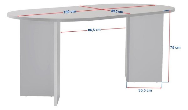 Tavolo da pranzo con effetto noce 89,5x180 cm Sablin – Kalune Design