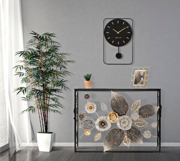 Consolle Tavolo in metallo Nero e Vetro Specchio GLAM DARK , Dimensioni 111,8x41,9x80 cm - Peso 12 kg Vetro temperato a specchio