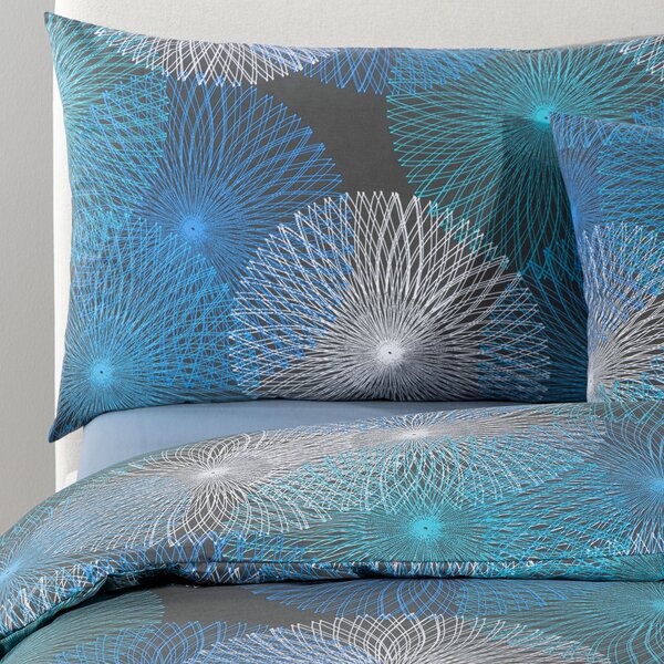 Completo Copripiumino SINGOLO Selene BLUETTE Cotone Caleffi