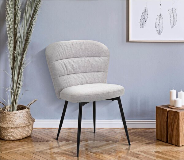 Sedia in metallo in tessuto imbottito anni 70 set 2 sedie CHAIR LOSANNA Dimensioni 56x60x h85 cm - peso 7 kg grigio
