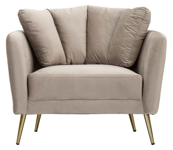 Poltrona in tessuto imbottito telaio in metallo Dorato KIEV Dimensioni 88x77x h74 cm peso 17 kg rivestimento completamente sfoderabile colore grigio