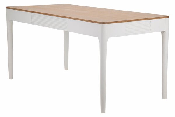 Tavolo da pranzo rettangolare in legno bianco Dimensioni 180x90xh 80 cm e peso 35 kg piano in legno marrone