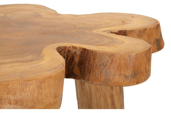 Tavolo da caff� in Teak riciclato, con le sue forme irregolari e realizzato a mano, Dimensioni 50x47x h50 cm, colore marrone