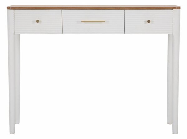 Console rettangolare in legno bianco con tre Casetti, MATERA , Dimensioni 107x37Xh 80 cm - Peso 13 kg La struttura in legno