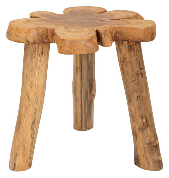 Tavolo da caff� in Teak riciclato, con le sue forme irregolari e realizzato a mano, Dimensioni 50x47x h50 cm, colore marrone