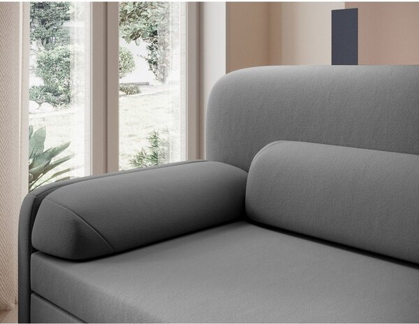 Divano grigio tortora allungabile/con contenitore con rivestimento in velluto 236 cm Elioss – ELTAP