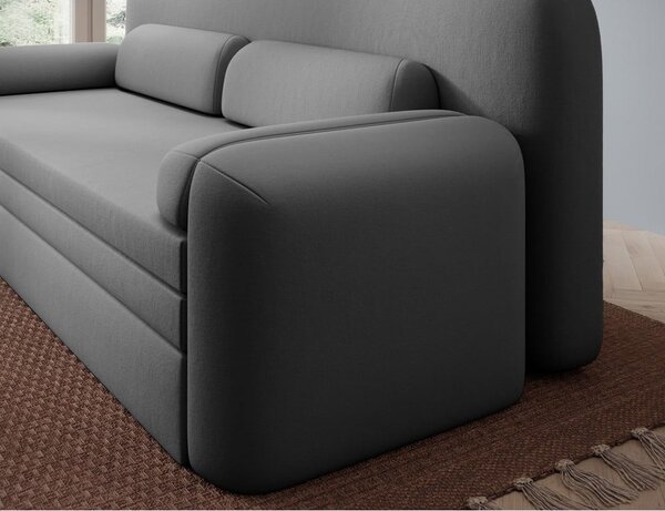 Divano grigio tortora allungabile/con contenitore con rivestimento in velluto 236 cm Elioss – ELTAP