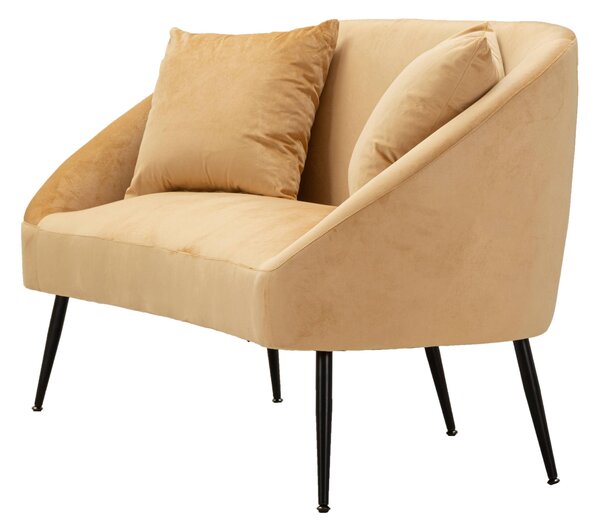 Divano due posti marrone con gambe nere rivestito in morbida pelliccia sintetica SOFA BROWY Dimensioni 137x69xh 79 cm colore Marrone