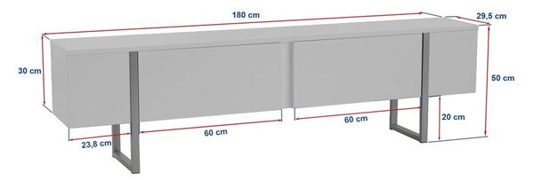 Mobile TV di colore naturale con effetto pino 180x50x29,5 cm Serenity – Kalune Design
