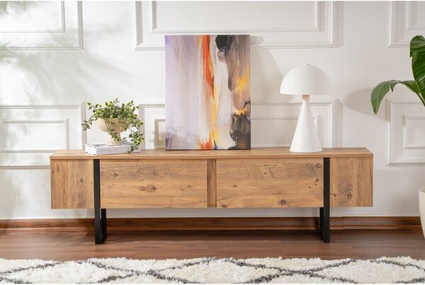 Mobile TV di colore naturale con effetto pino 180x50x29,5 cm Serenity – Kalune Design
