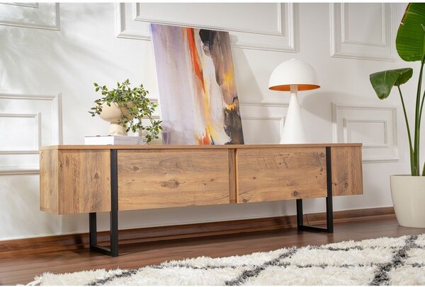 Mobile TV di colore naturale con effetto pino 180x50x29,5 cm Serenity – Kalune Design