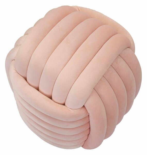 Pouf annodato in velluto crema SOFTY PINK Dimensioni 45x45x h45 cm, Rivestimento di cotone Velluto Rosa