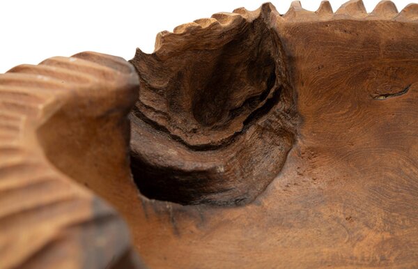 Svuotatasche in teak riciclato, realizzato a mano, realizzato a mano Dimensioni 37x40x16 cm - 6 kg Colore legno con venature