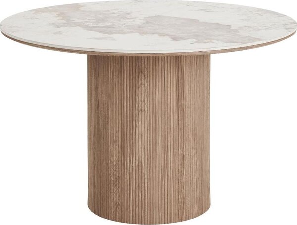 Tavolo da pranzo Isa Ø120 cm in Vetroceramica bianca