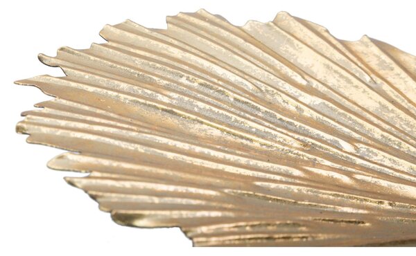 Svuotatasche a forma di foglia in metallo dorato dimensioni 29x5x25 cm, peso 0,800 kg, oro