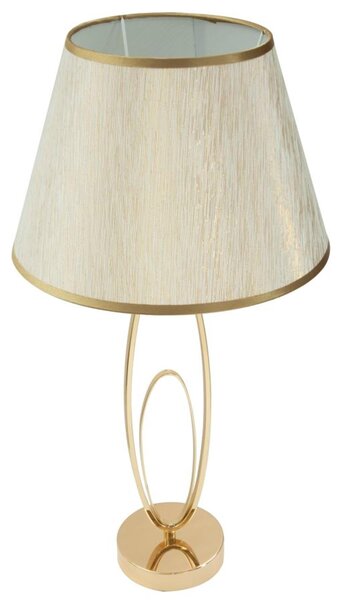 Lampada da tavolo Oro e colore Crema GLAM FLUSH Dimensioni � 30x h 58 cm in metallo e poliestere opaco oro crema
