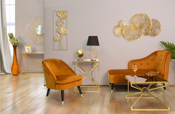 Lampada da tavolo in metallo dorato con paralume in tessuto nero GLAM HARTS Dimensioni � 30x h 54,5 cm in metallo e poliestere opaco oro Nero