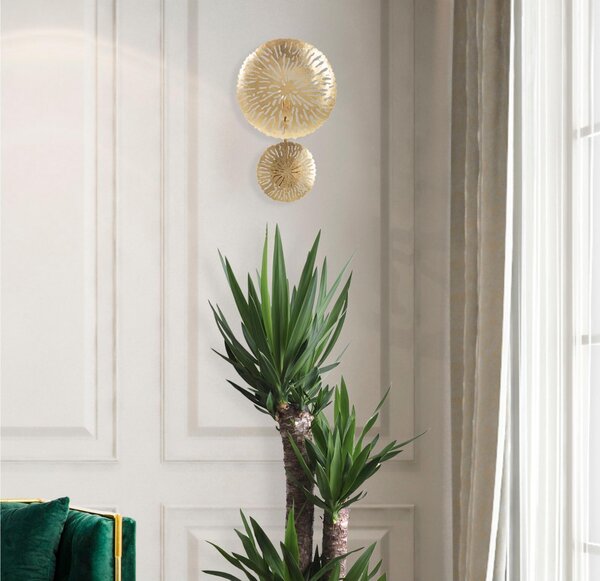 Applique Da Muro in metallo dorato opaco SIMPLE GLAM Dimensioni 28,5X8X46 cm con 1 punto luce