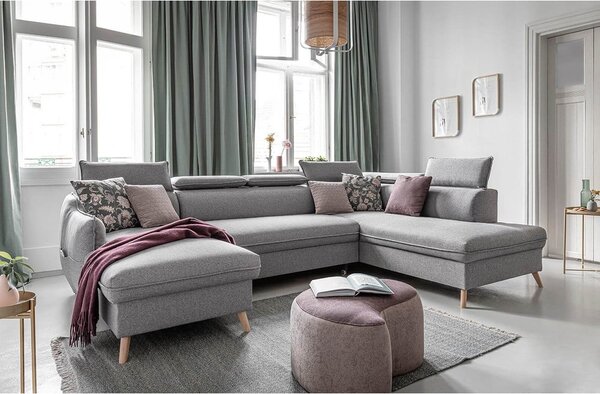 Divano letto angolare grigio chiaro (angolo destro) Sweet Harmony - Miuform