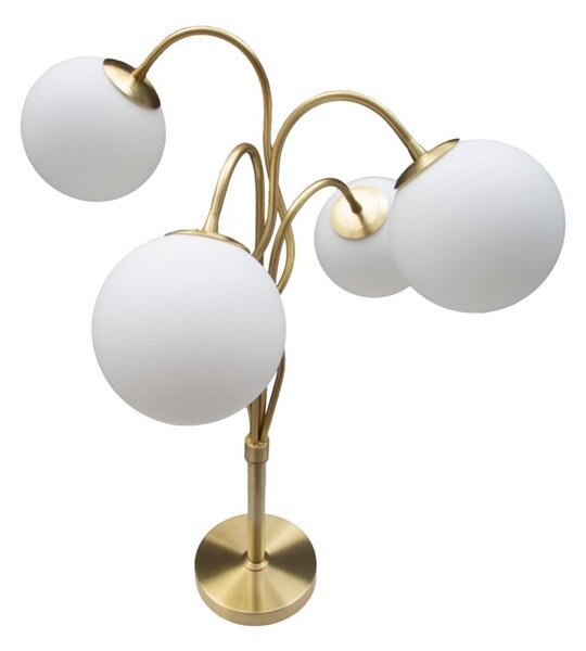 Lampada da tavolo 4 punti luce in metallo dorato GKAMMY Dimensioni � 53X74 CM in metallo sfere in vetro opaco Bianco e nero