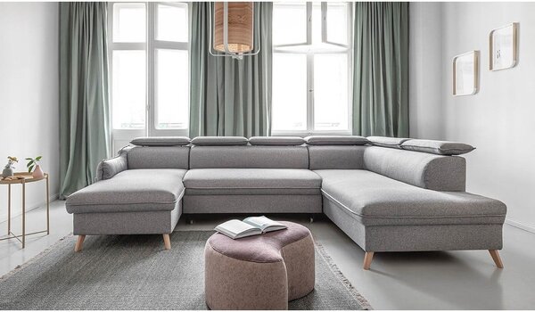 Divano letto angolare grigio chiaro (angolo destro) Sweet Harmony - Miuform