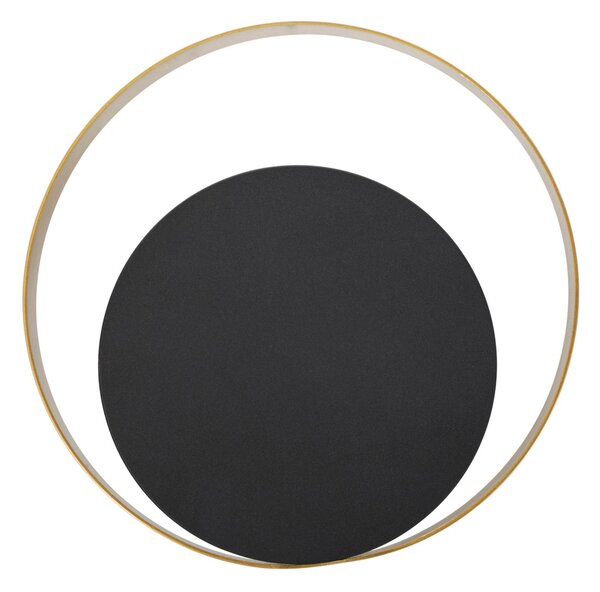 Lampada, Applique Da Muro in metallo nero e dorato SHUTTLE Dimensioni 25x8x25 cm Linea Glamy colore oro e nero