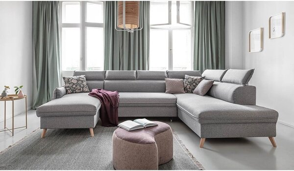 Divano letto angolare grigio chiaro (angolo destro) Sweet Harmony - Miuform